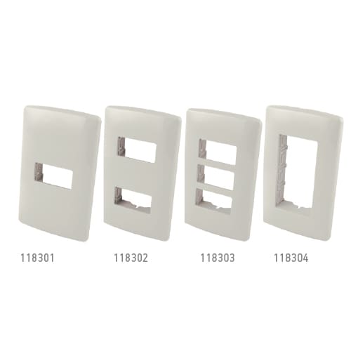 AK118301 18 Placa plastica 1 2 3 modulos y para contacto Ferretería Las Californias