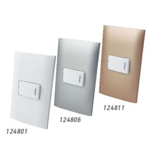 Apagador sencillo de tecla con placa plástica