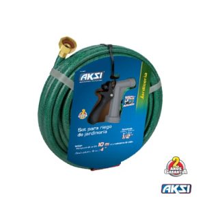 Set para riego de jardinería con pistola plástica 10 mts